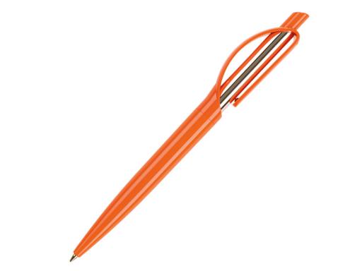 Ручка шариковая, пластик, оранжевый/серебро, DOPPIO артикул DPCH-60