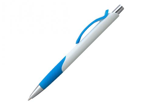 Ручка шариковая, пластик, белый/голубой, ГАУДИ артикул 201029-A/LBU