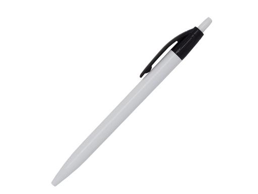 Ручка шариковая, Simple, пластик, белый/черный артикул 501010-A/BK