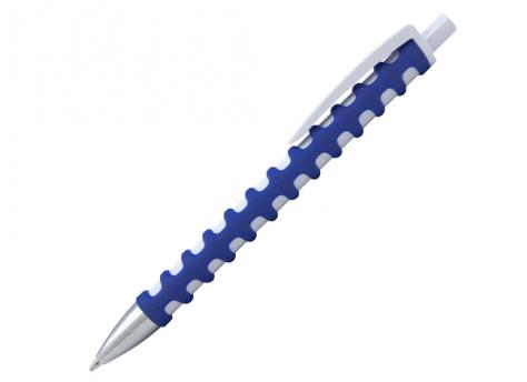 Ручка шариковая, пластик, софт тач, синий/белый артикул PS61B-2/BU
