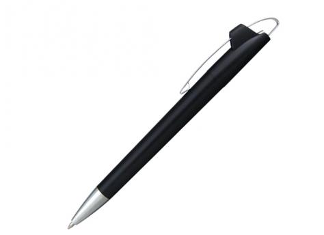 Ручка шариковая, пластик, черный/серебро, АУРА артикул 201019-A/BK