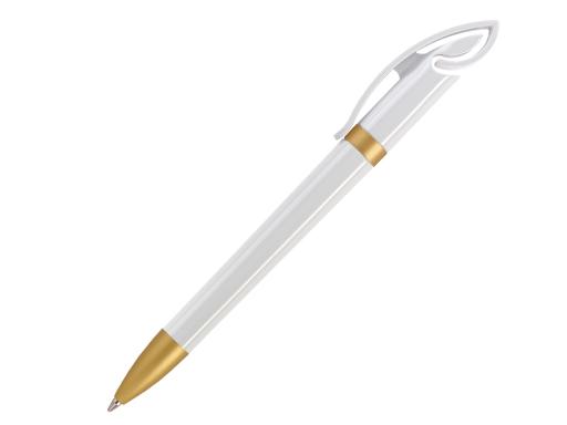 Ручка шариковая, пластик, белый/золото Cobra артикул CCG-99