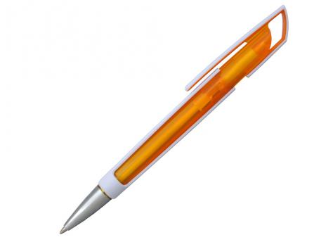 Ручка шариковая, пластик, прозрачный, оранжевый/белый артикул PS13-1/OR