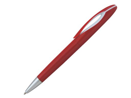 Ручка шариковая, пластик, красный/белый артикул 201055-B/RD