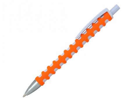 Ручка шариковая, пластик, софт тач, оранжевый/белый артикул PS61B-2/OR
