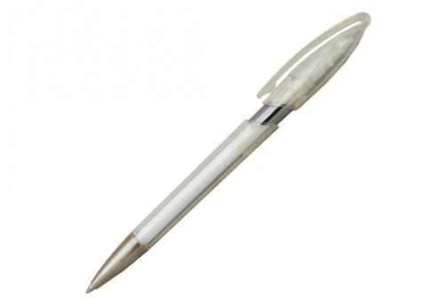 Ручка шариковая, автоматическая, пластик, прозрачный, металл, серебро, RODEO артикул 41086/GTR