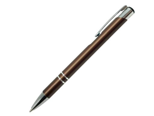 Ручка шариковая, COSMO, металл, коричневый/серебро артикул SJ/Brown