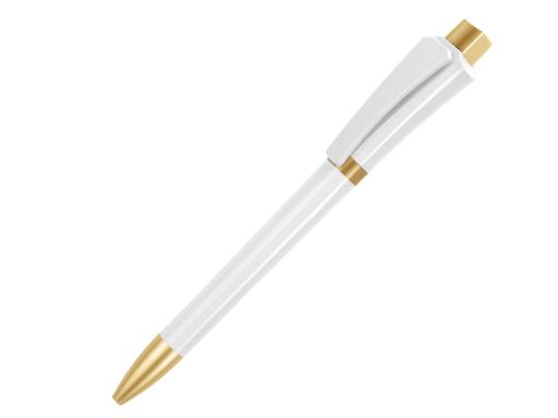 Ручка шариковая, пластик, белый/золото, Optimus артикул OPCG-99