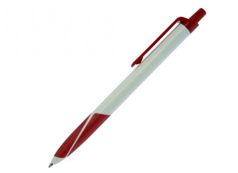 Ручка шариковая, пластик, резина, белый/красный, VIVA артикул AH5841/RD