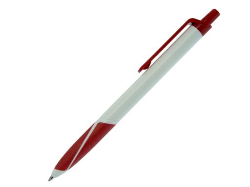 Ручка шариковая, пластик, резина, белый/красный, VIVA артикул AH5841/RD