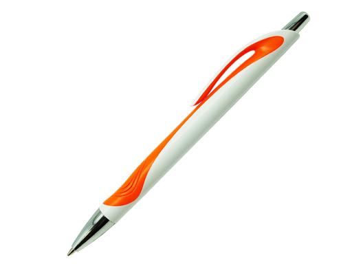 Ручка шариковая, пластик, белый/оранжевый артикул 201098-A/OR