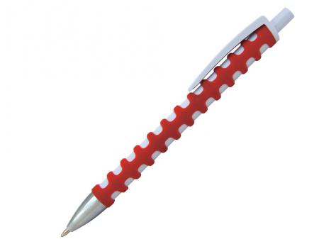 Ручка шариковая, пластик, софт тач, красный/белый артикул PS61B-2/RD