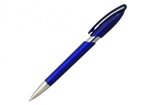 Ручка шариковая, автоматическая, пластик, прозрачный, металл, синий/серебро, RODEO артикул 41086/DTR1