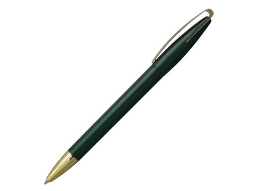 Ручка шариковая, пластик, металл, зеленый/золото артикул 9122/GR-GD