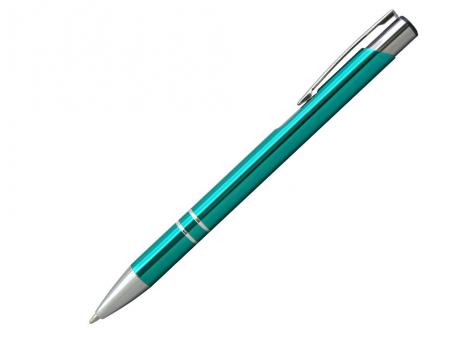 Ручка шариковая, COSMO, металл, бирюзовый/серебро артикул SJ/TR