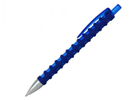 Ручка шариковая, пластик, софт тач, синий/серебро артикул PS61B-3/BU