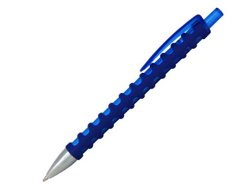 Ручка шариковая, пластик, софт тач, синий/серебро артикул PS61B-3/BU