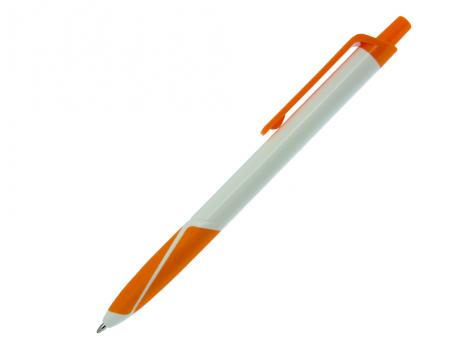 Ручка шариковая, пластик, резина, белый/оранжевый, VIVA артикул AH5841/OR