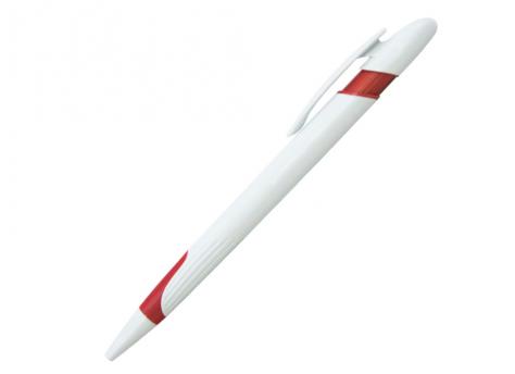 Ручка шариковая, пластик, белый/красный артикул 201023-A/RD