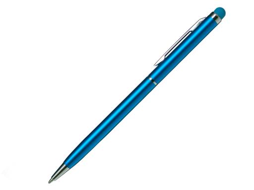 Ручка шариковая, СЛИМ СМАРТ, металл, голубой/серебро артикул 1007/LBU-LBU