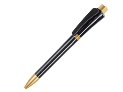 Ручка шариковая, пластик, черный/золото, Optimus артикул OPCG-10