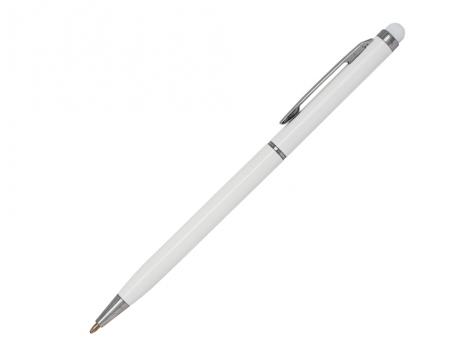 Ручка шариковая, СЛИМ СМАРТ, металл, белый/серебро артикул 007/WT-WT