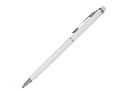 Ручка шариковая, СЛИМ СМАРТ, металл, белый/серебро артикул 007/WT-WT