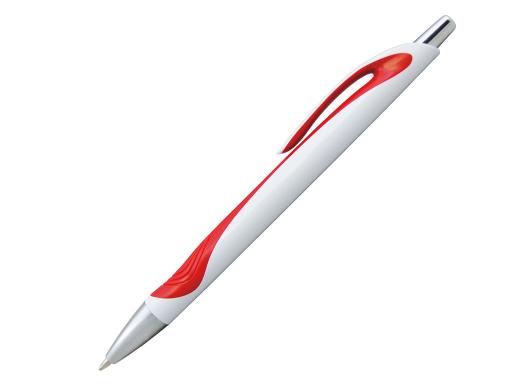 Ручка шариковая, пластик, белый/красный артикул 201098-A/RD