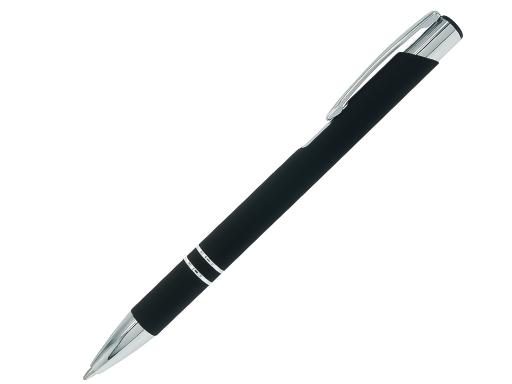 Ручка шариковая, COSMO Soft Touch, металл, черный артикул SJ/R-BK