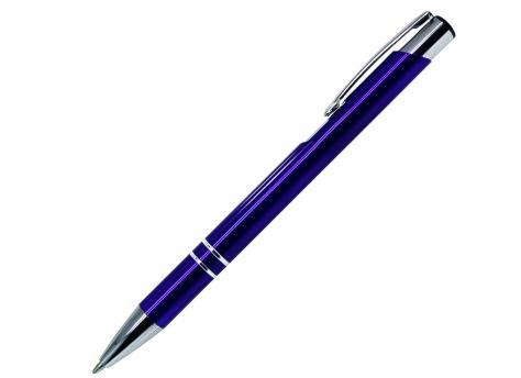 Ручка шариковая, COSMO, металл, синий/серебро артикул SJ/BU pantone 072 C